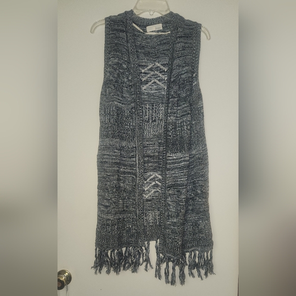 Dept 222 sleeveless open cardigan duster PL - Picture 1 of 4